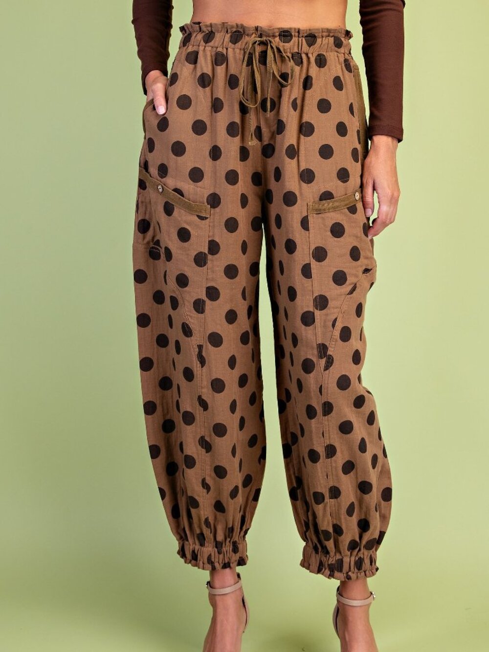 Gigio Polka-dot Gathered Ankle Parachute Pants